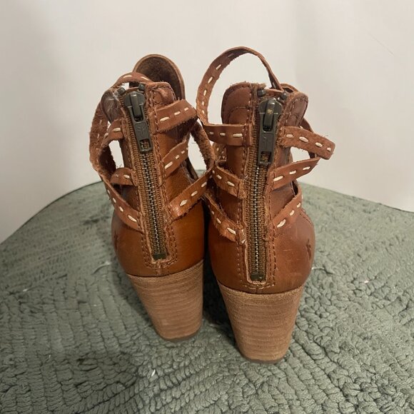 Frye Naomi Pickstitch Leather Booties Size 9.5 - Picture 3 of 9